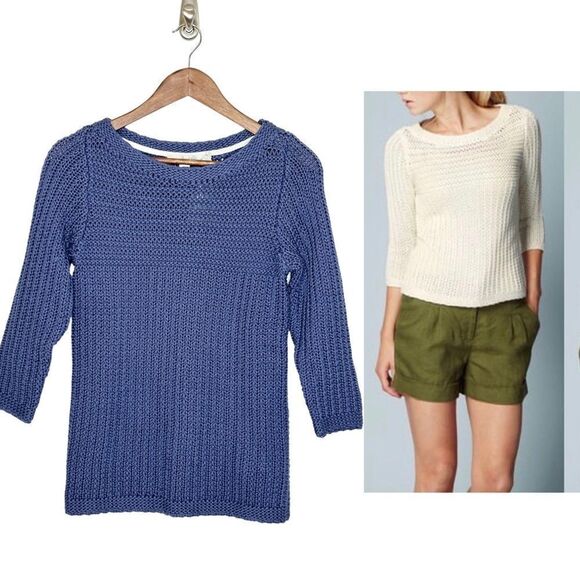 Boden Harvest Cable Knit Sweater Blue NWT Size 2 - Picture 2 of 8